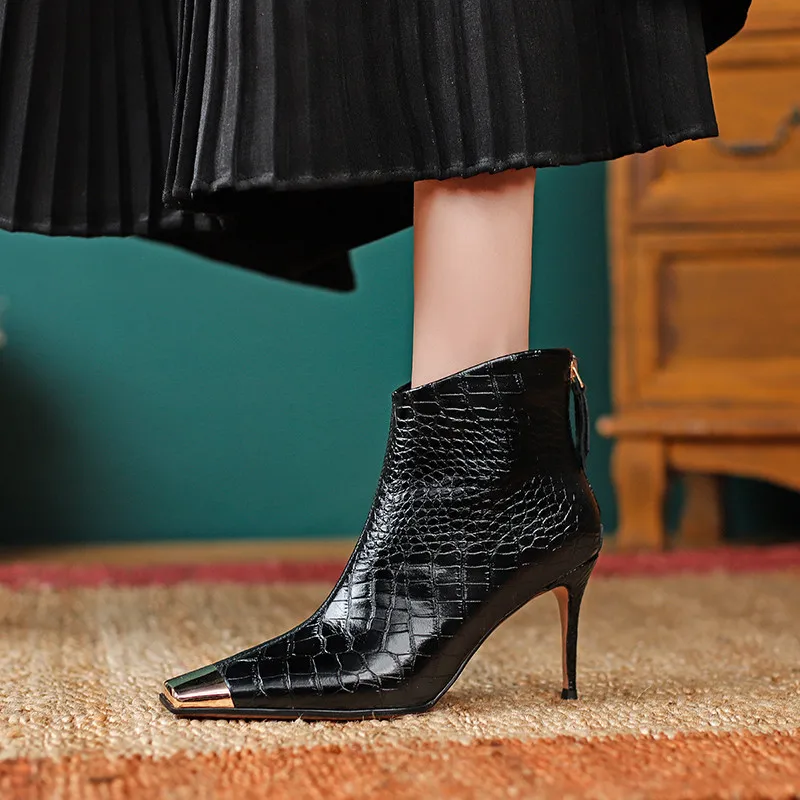 Stubborn trade Legend Asumer 2022 mai noi glezna cizme femei din piele pantofi model de piatra,  metal, picioare sexy, tocuri subtiri de mare petrecere pantofi femei cizme  pentru > Cizme pentru femei | www.vrajamobilei.ro